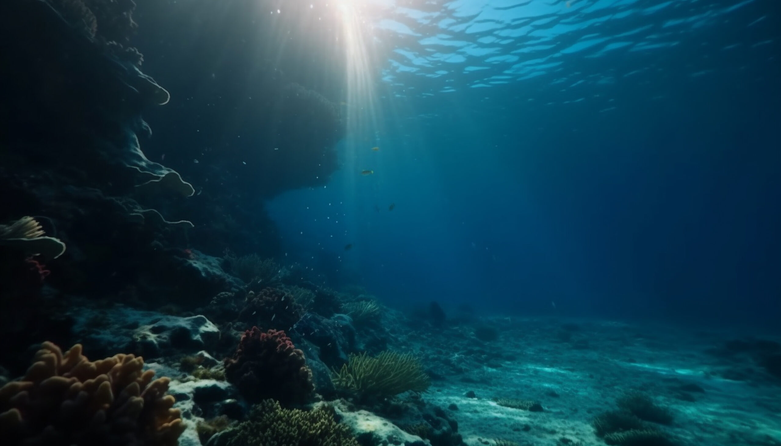 Deep sea diving adventure reveals natural beauty below generated by AI